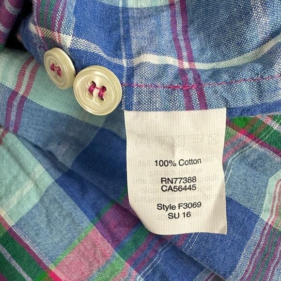 J. Crew Collared Button Front Plaid Top size Small - Picture 7 of 7
